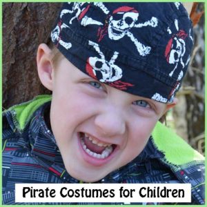 Great collection of pirate costume ideas for children as fancy dress outfits or dress up costumes.