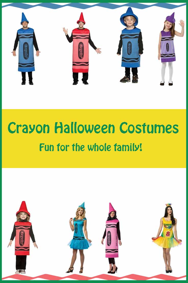 Fun crayon Halloween costumes for the whole family even the dog!