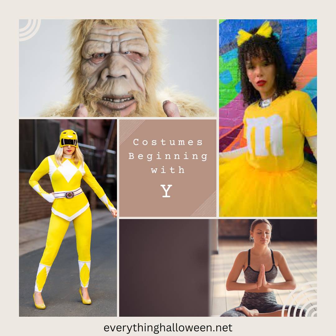 Costumes beginning with Y from Yeti to a Yoga instructor, the yellow power ranger or yellow (the M&M) there are so many amazing fancy dress costumes beginning with the letter Y