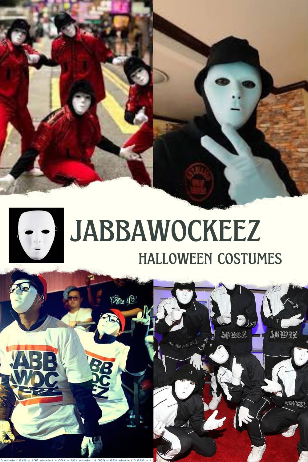 Lots of different Jabbawockeez Halloween costume ideas