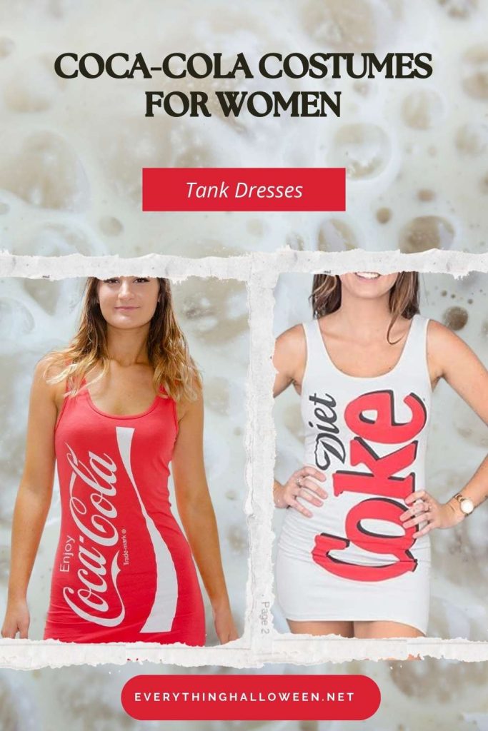 coca-cola costumes for women - tank dresses for both coke and diet coke.