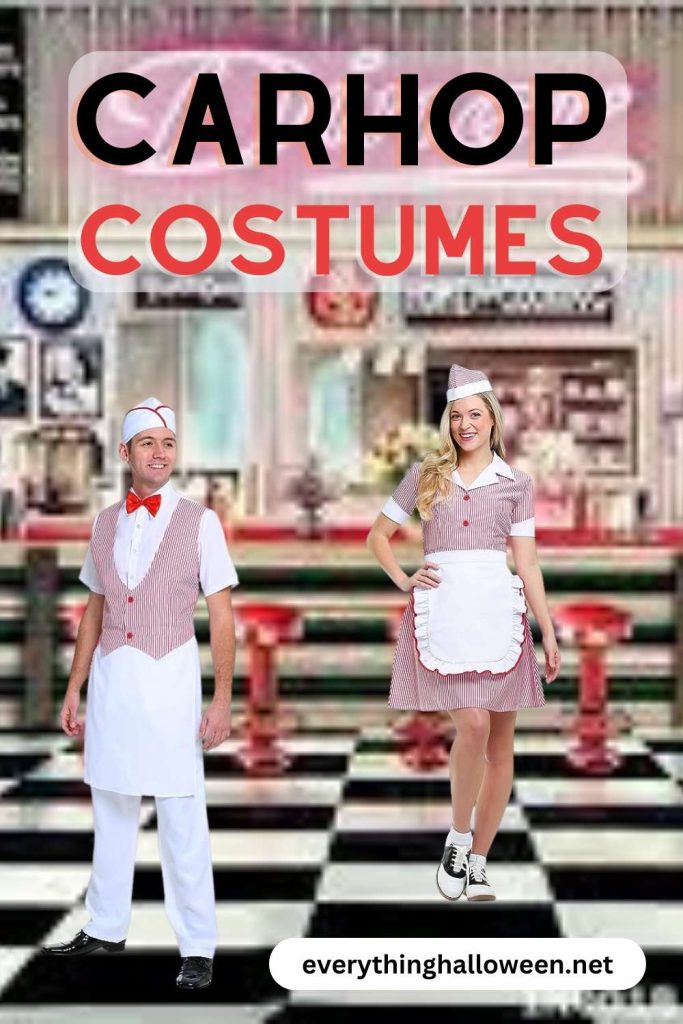 1950s Car Hop Costumes for men and women. Imagine recreating the fun of the soda fountain with these costumes.